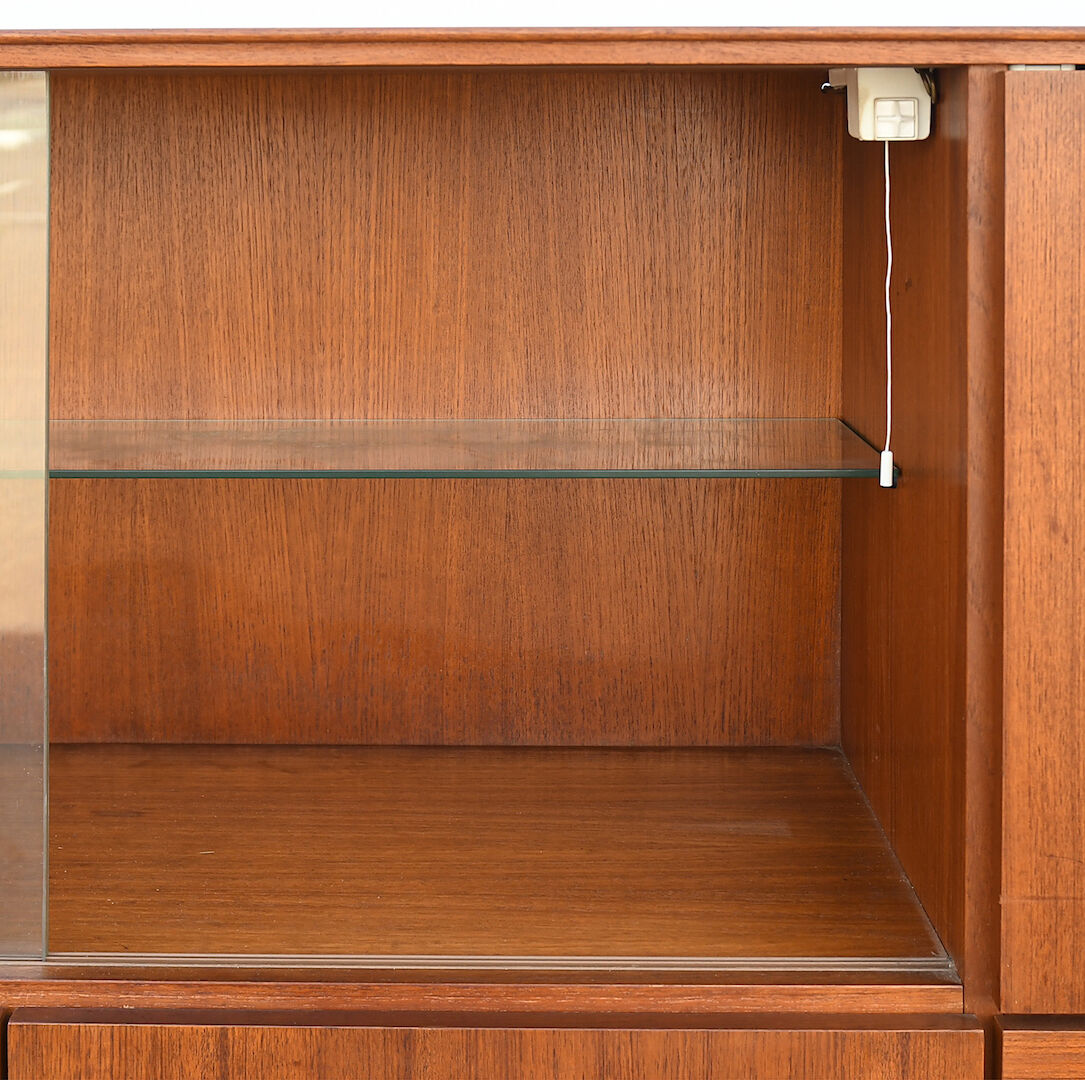Scandinavian teak living buffet forming a showcase