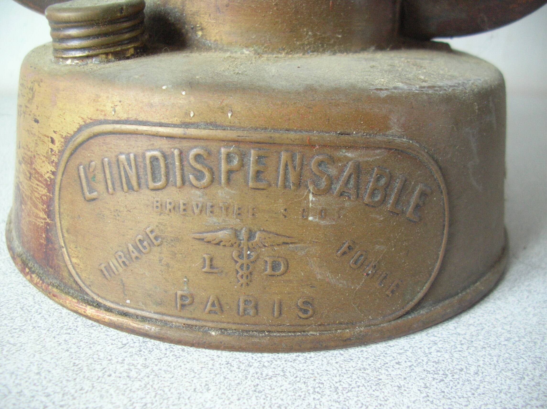 Old storm lamp lantern l'Indispensable Paris brass glass workshop decoration