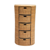 Meuble tiroirs en rotin