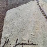 Tableau, peinture signée religieux pape Paul VI