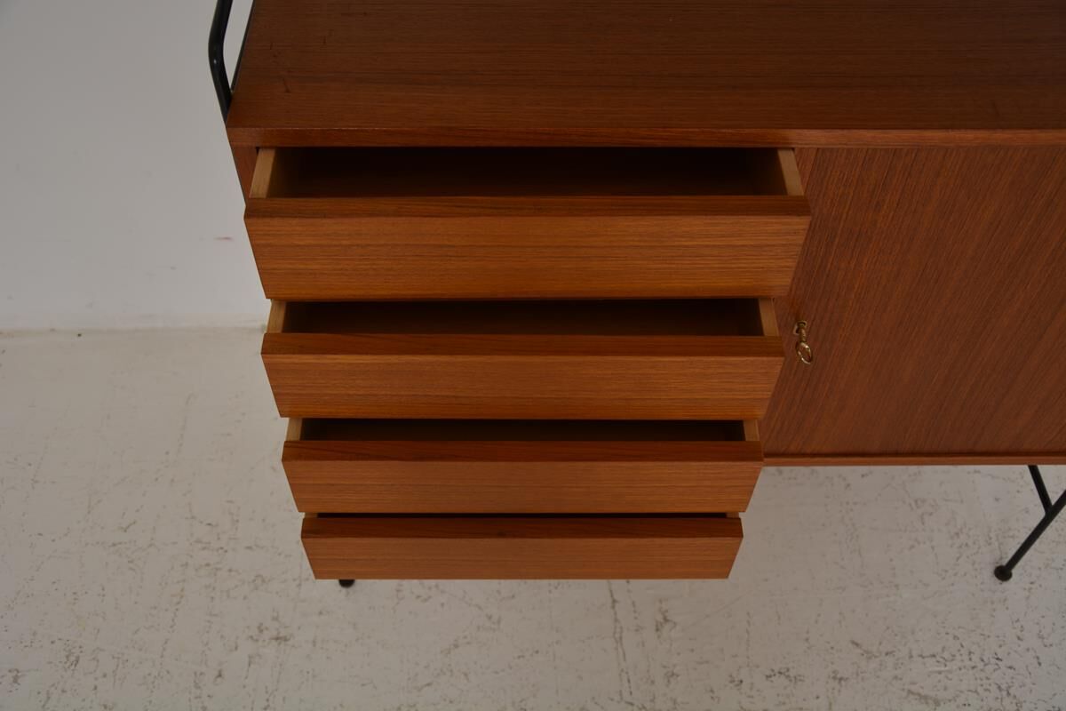 Vintage freestanding teak shelf