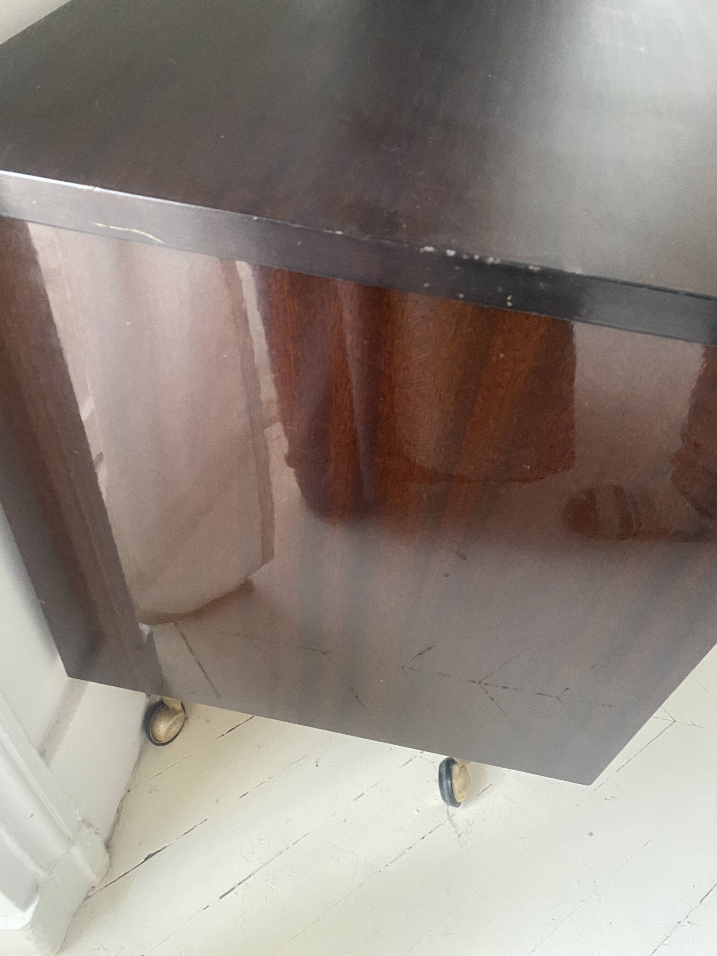 Vintage 1960s bar/TV unit – Formica, splayed legs & brass – piece
