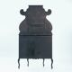 Arts crafts parlour glass display cabinet black ebonised chippendale england