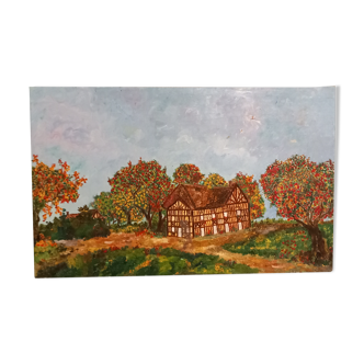 Oil on canvas-illustration