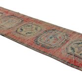 One-of-a-kind turkish handwoven vintage rug - rustic vintage charm 347x 96