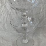 Pair of old crystal champagne glasses