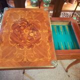 Louis XV style game table in marquetry