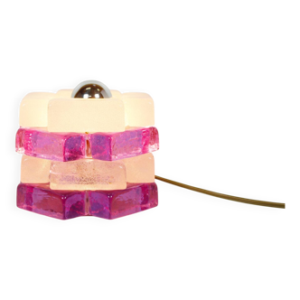 Brutalist glass table lamp by Albano Poli for Poliarte, Italy 1970s