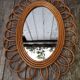 Oval rattan mirror 1960 40x53cm