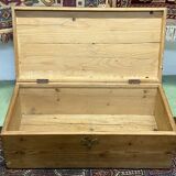 Early 20th century fir box with brass handles