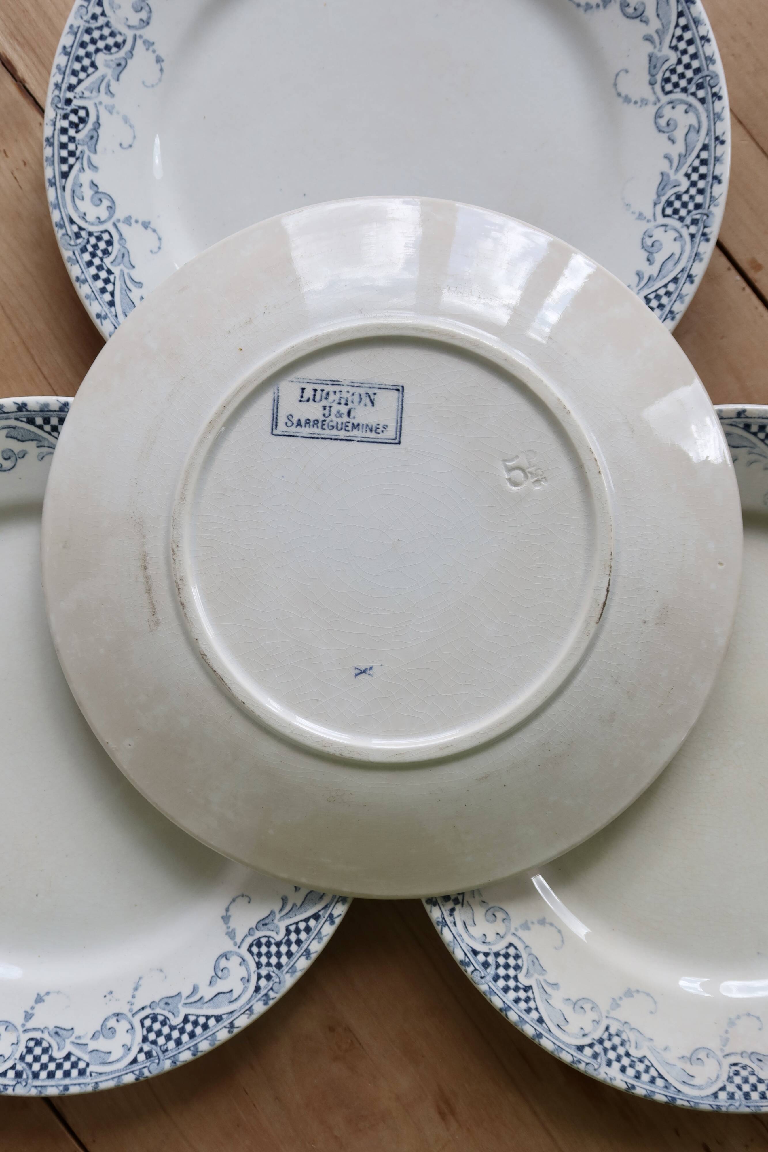4 dessert plates from Sarreguemines U&C in the Luchon model.