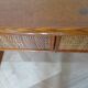 Vintage cane rattan desk with a large top and 5 drawers - 1960s/70s.