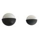 Round black metal wall lights, small and large set, by Bega, 1970s, Germany.