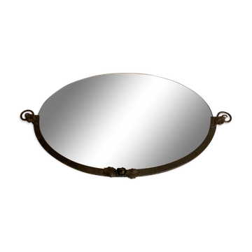 Miroir murale art nouveau fer forgé 71x40cm