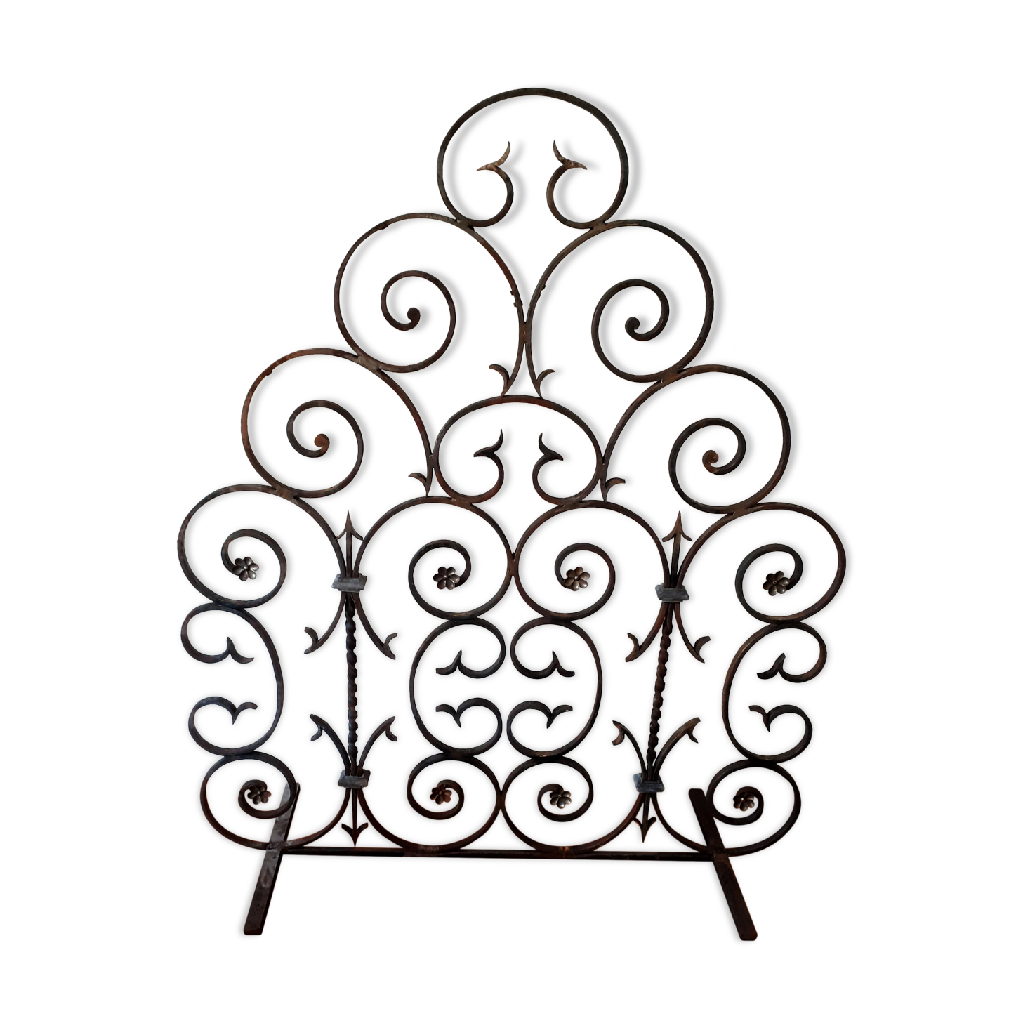 Wrought iron chimney grid