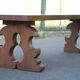 Large wooden table with carved legs, handcrafted table, solid wood table, living room table, table