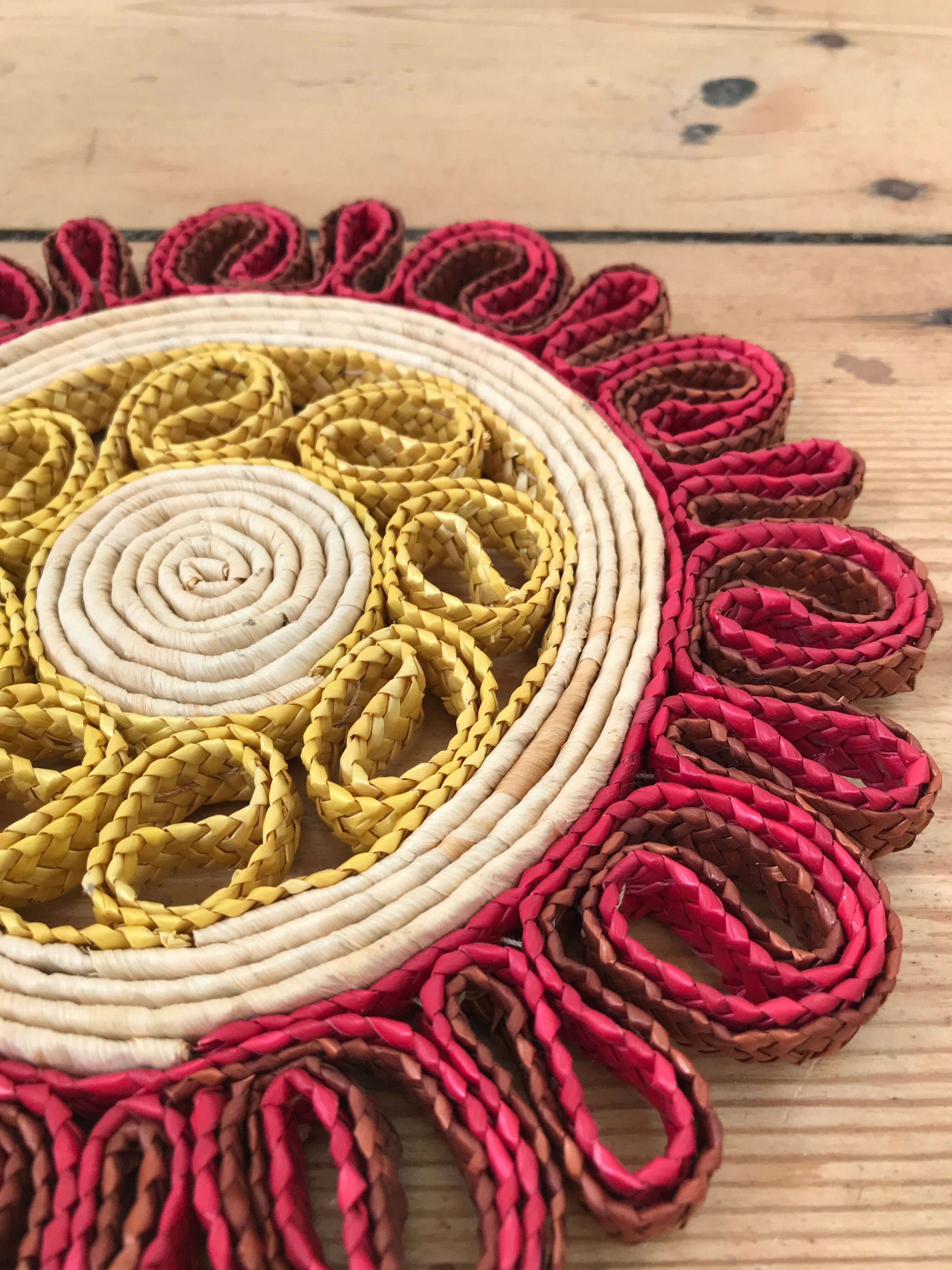 Set of 2 natural braided round underbody year 70