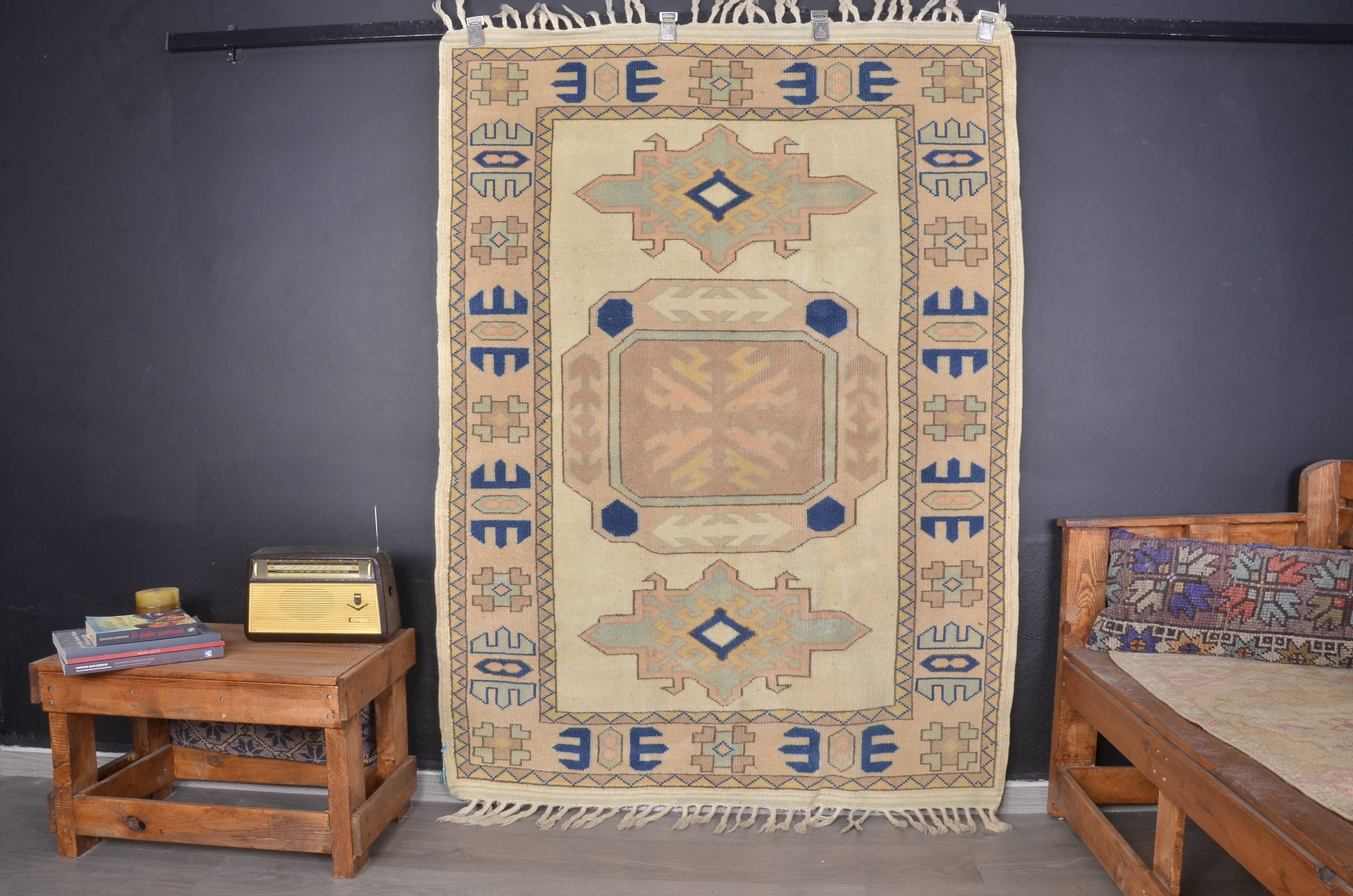 Unique Vintage Neutral Small Rug sku 2380