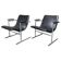 Rudi verelst "oslo" for novalux, pair of chromed metal and vinyl armchairs