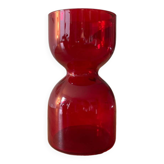 Red colored glass vase