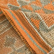 3x12 Soft Orange Geometric Vintage Runner Rug, 81x378Cm