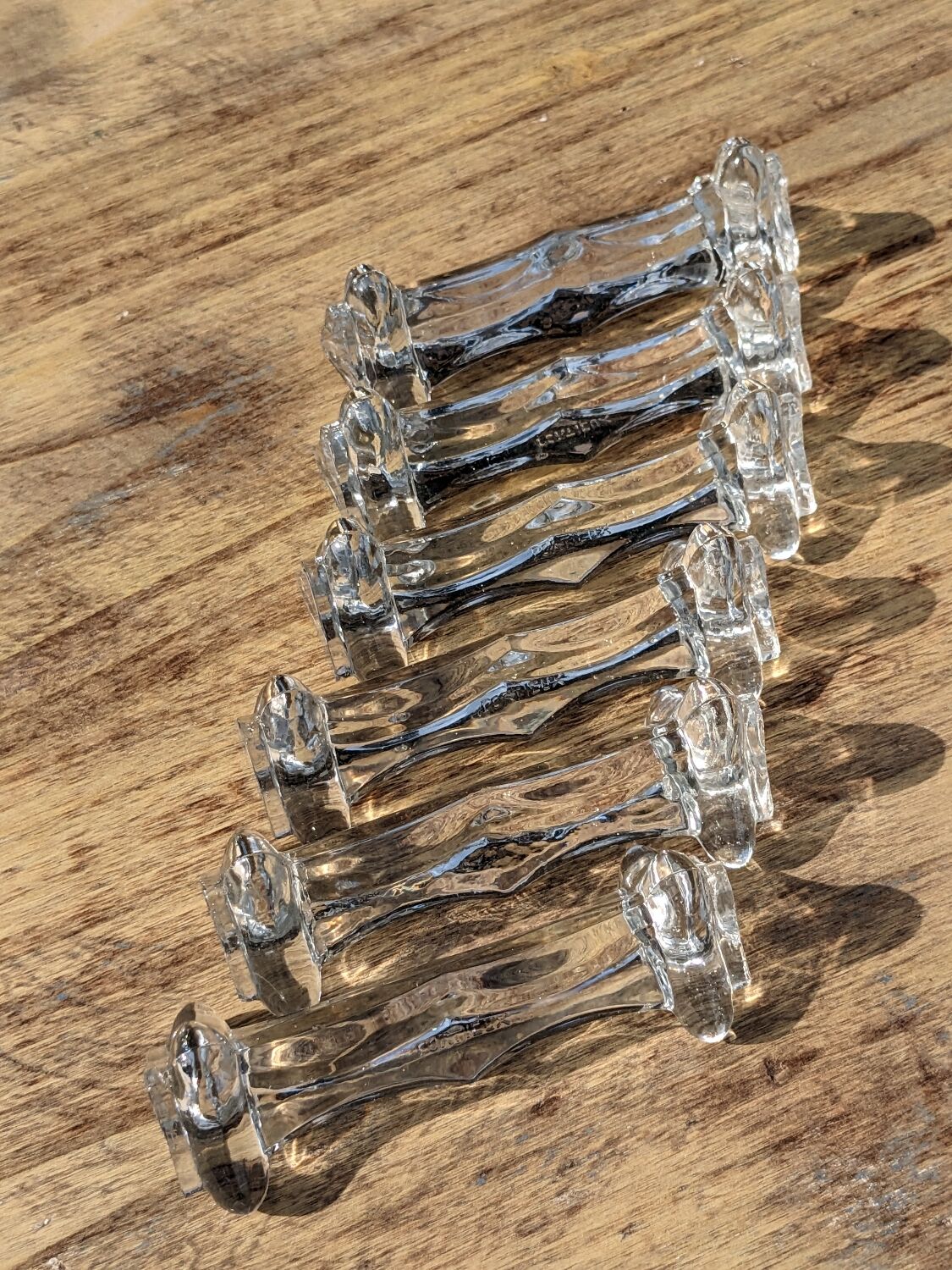 Set of 6 crystal knife holder
