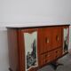 Mahogany pear tree, brass & glass top drawers sideboard from f.lli rigamonti desio, milan, 1940s