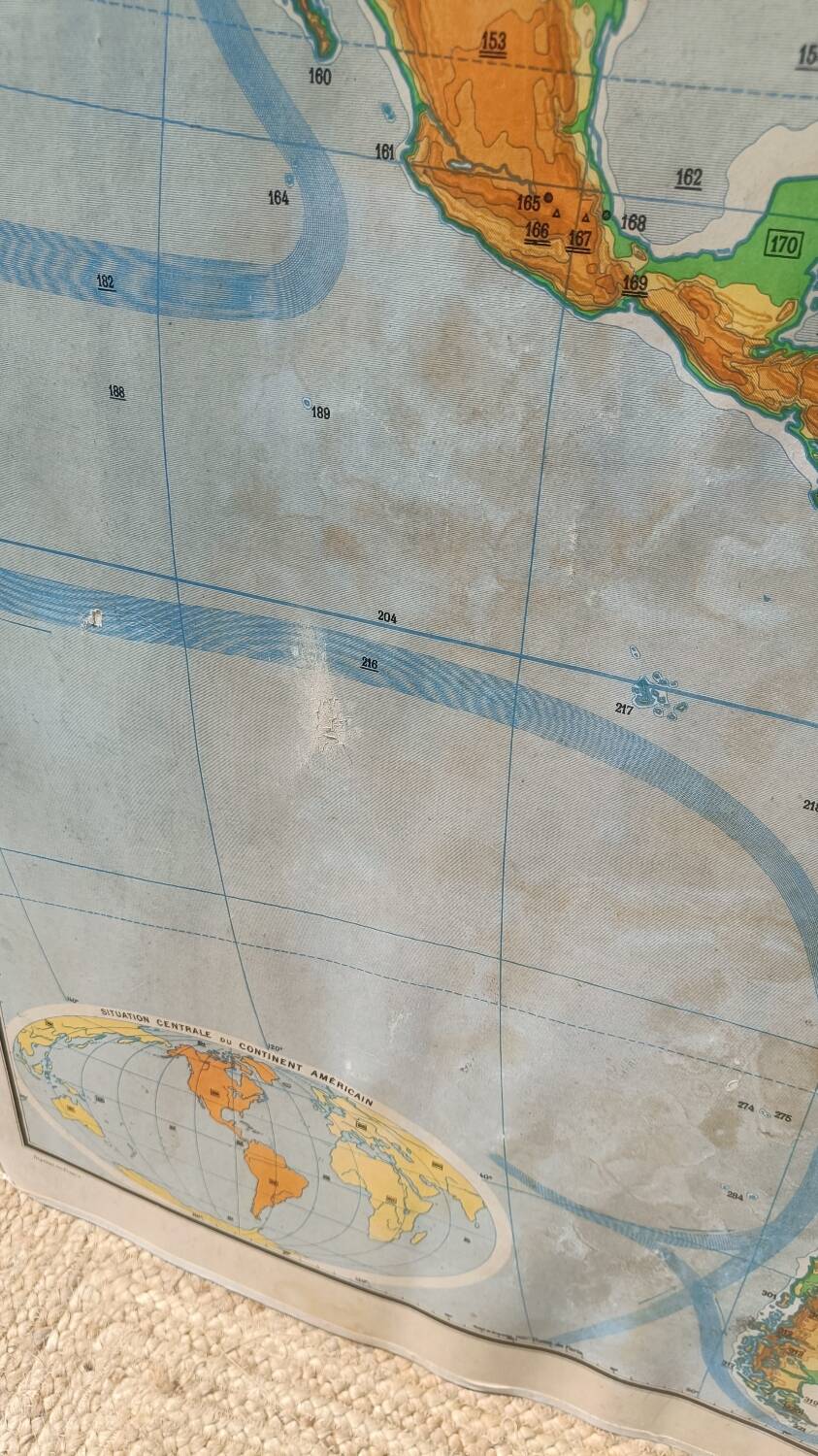 Map of the American continent Vidal-Lablache (1950s)