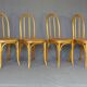 Set of 4 THONET chairs No. A 738 from 1920, caned - bistro -