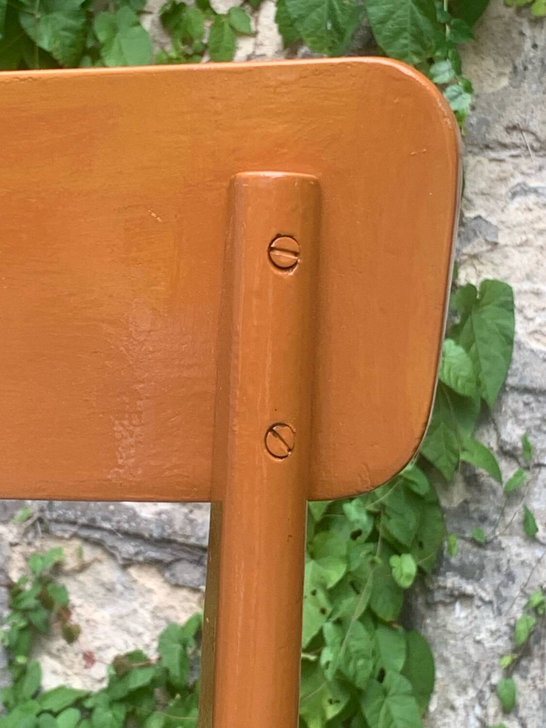 Pair of caramel bistro chairs 1950