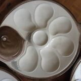 Assiettes à huîtres forme poisson faïence Longwy