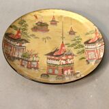 Plat japonais en brocard or