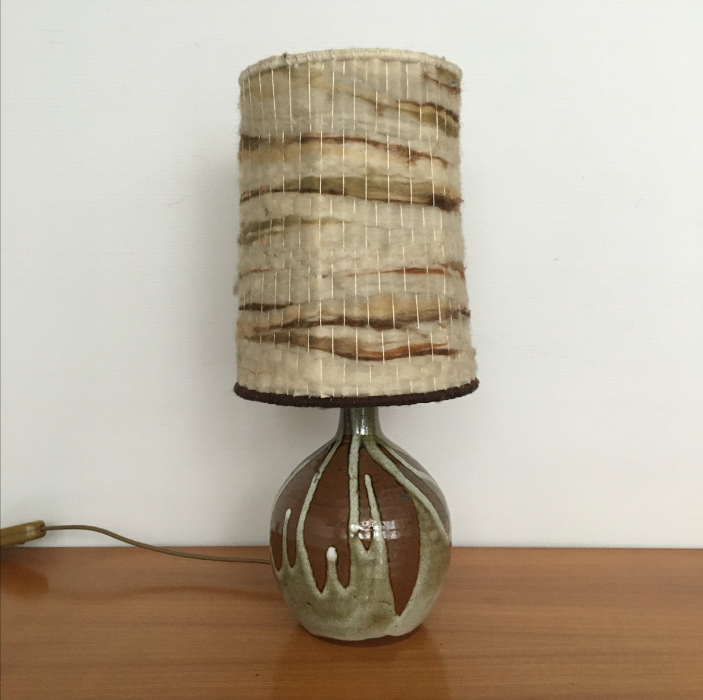 Vintage wool and ceramic lamp