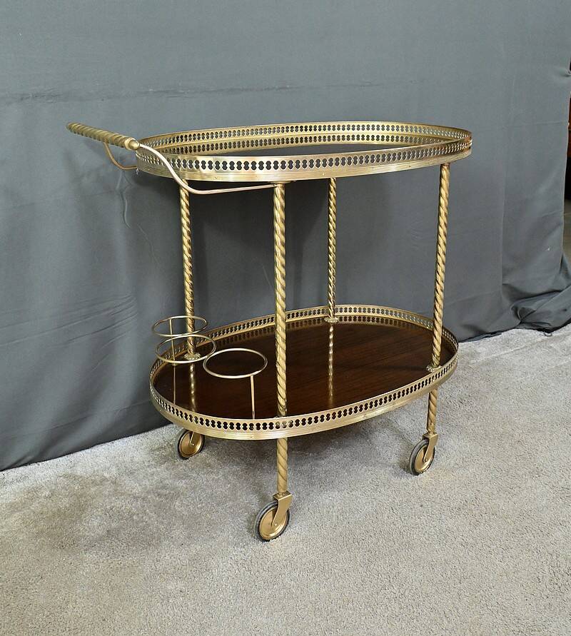 Brass Rolling Serving Cart - 1960