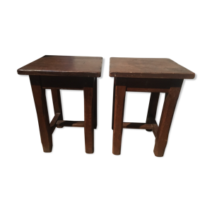 Tabourets bas en chêne
