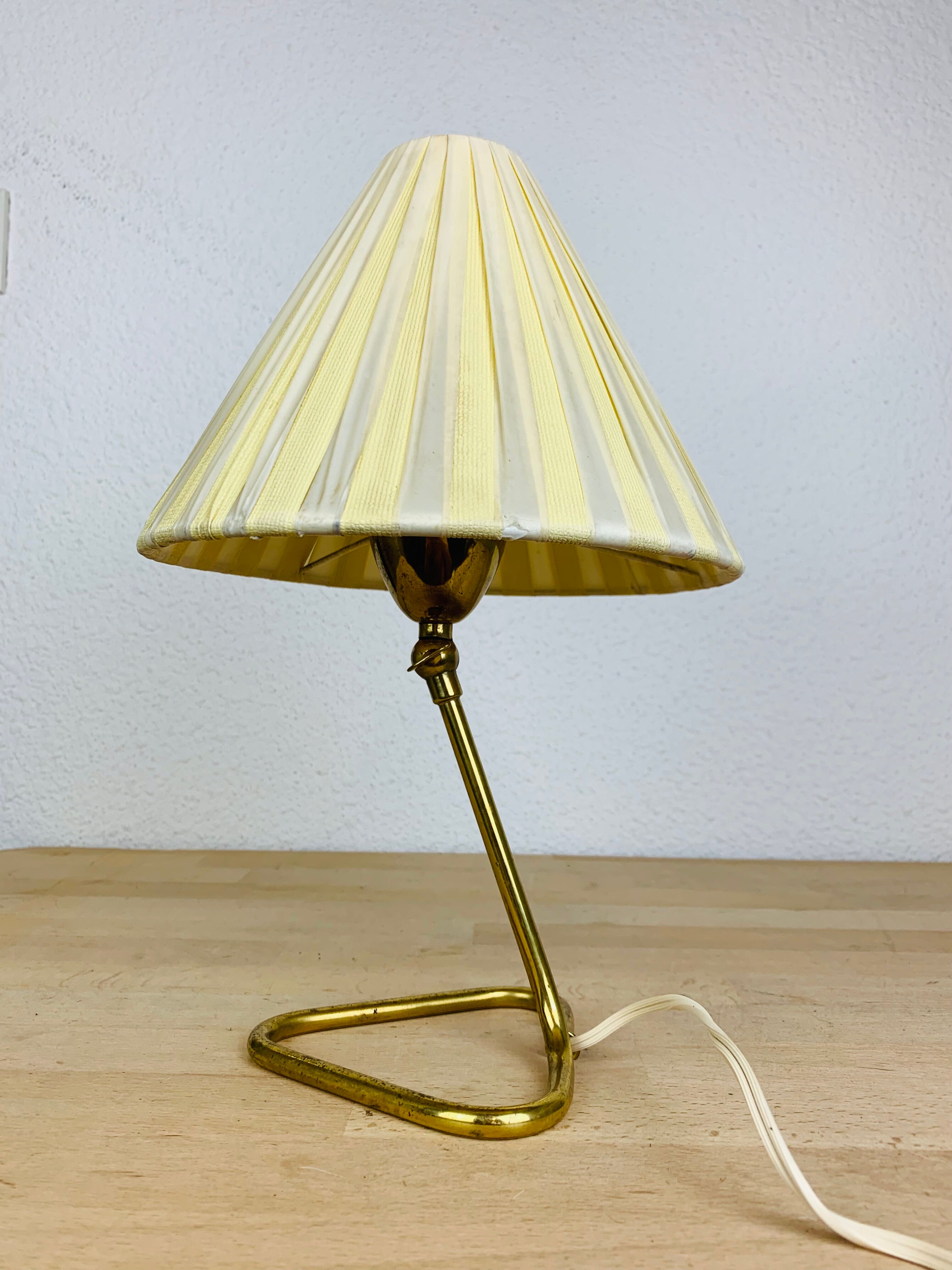 50s brass casserole lamp