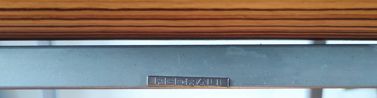 Italian design chair Pedrali "Kuadra" in Zebrano wood