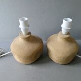 Pair of stone lamps with flower shades, 1970