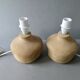 Pair of stone lamps with flower shades, 1970