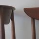 Pair of Lane Perception teak dining chairs in petrol blue-green, USA 1960s