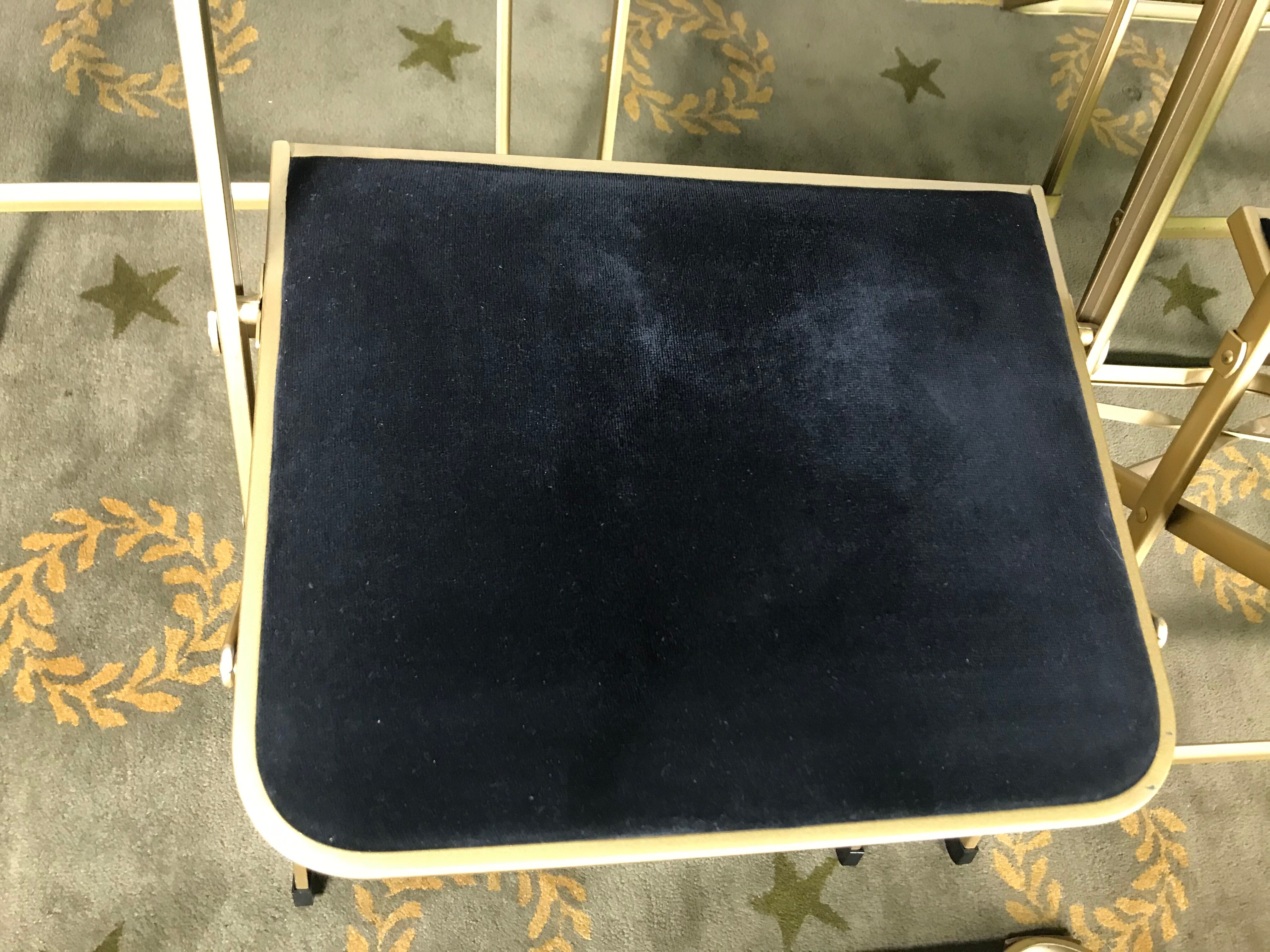 10 foldable black velvet event chairs