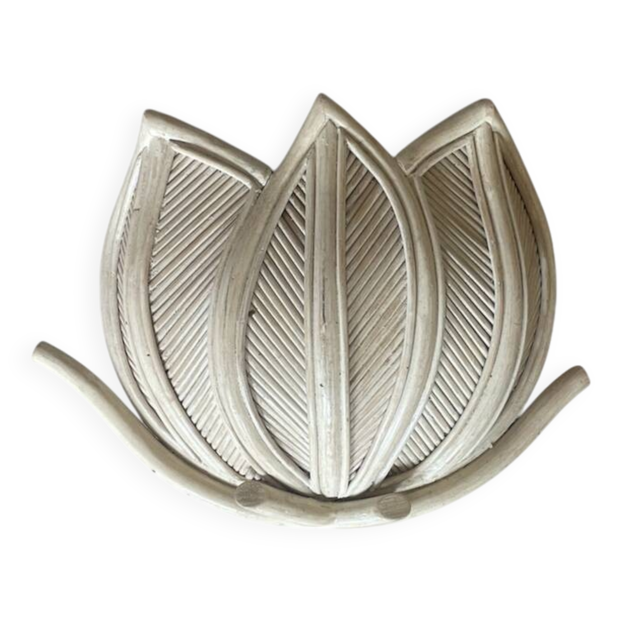 Rattan and bamboo lotus flower wall lamp