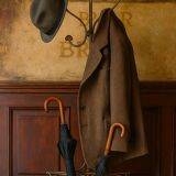 Porte-manteau et porte-parapluie Art Déco en fer doré, années 1930