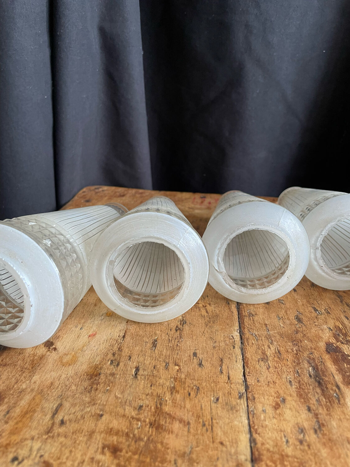 6 wall lamps cones art deco glass