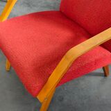 Pair of armchairs red Mier Topolcany 1960