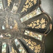Empty basket pocket Napoleon III wood inlaid with mother-of-pearl.