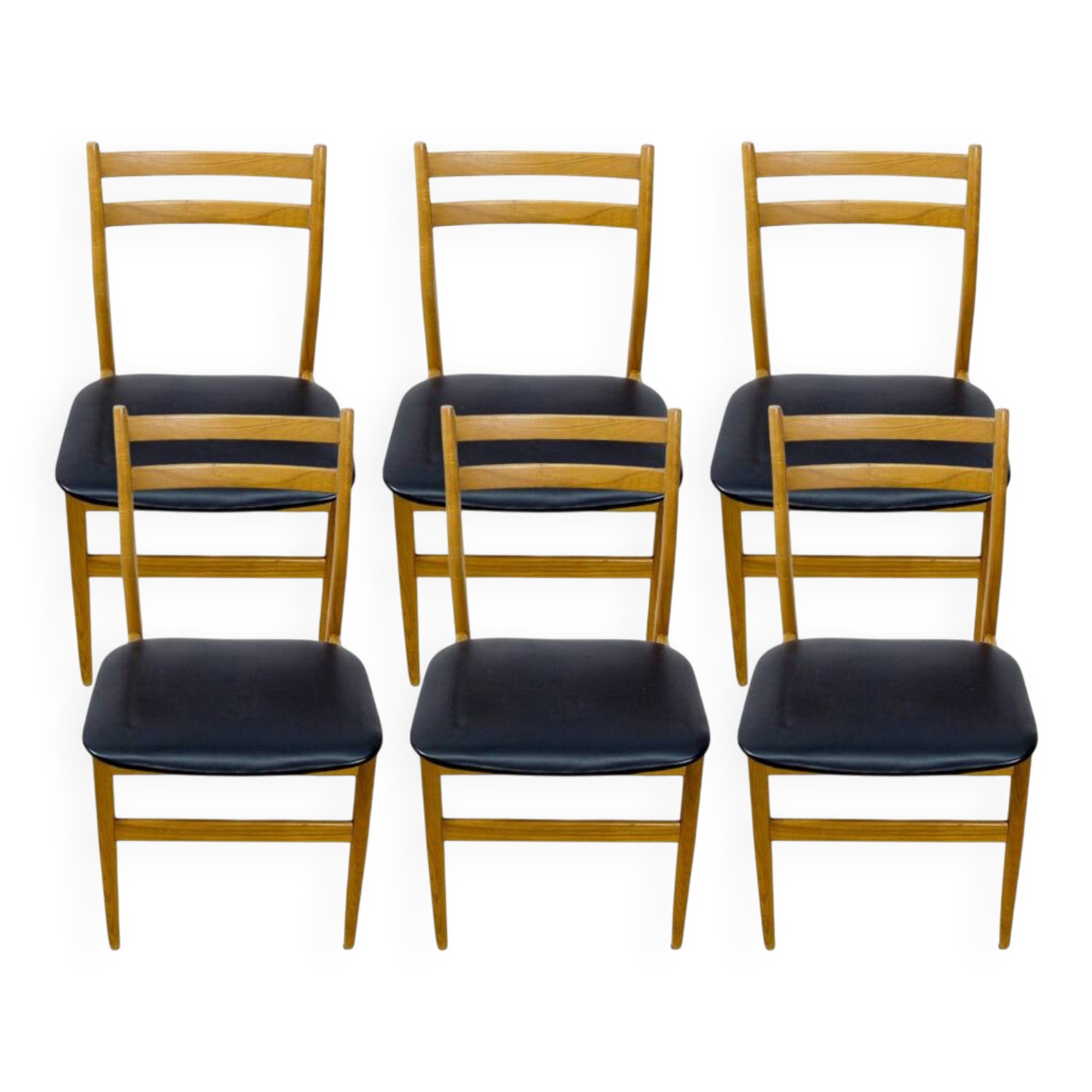 Scandinavian Ash Chairs, 1960s, Set of 6