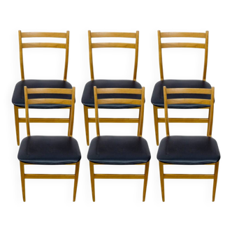 Scandinavian Ash Chairs, 1960s, Set of 6
