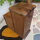 Asymmetrical brutalist furniture in solid elm