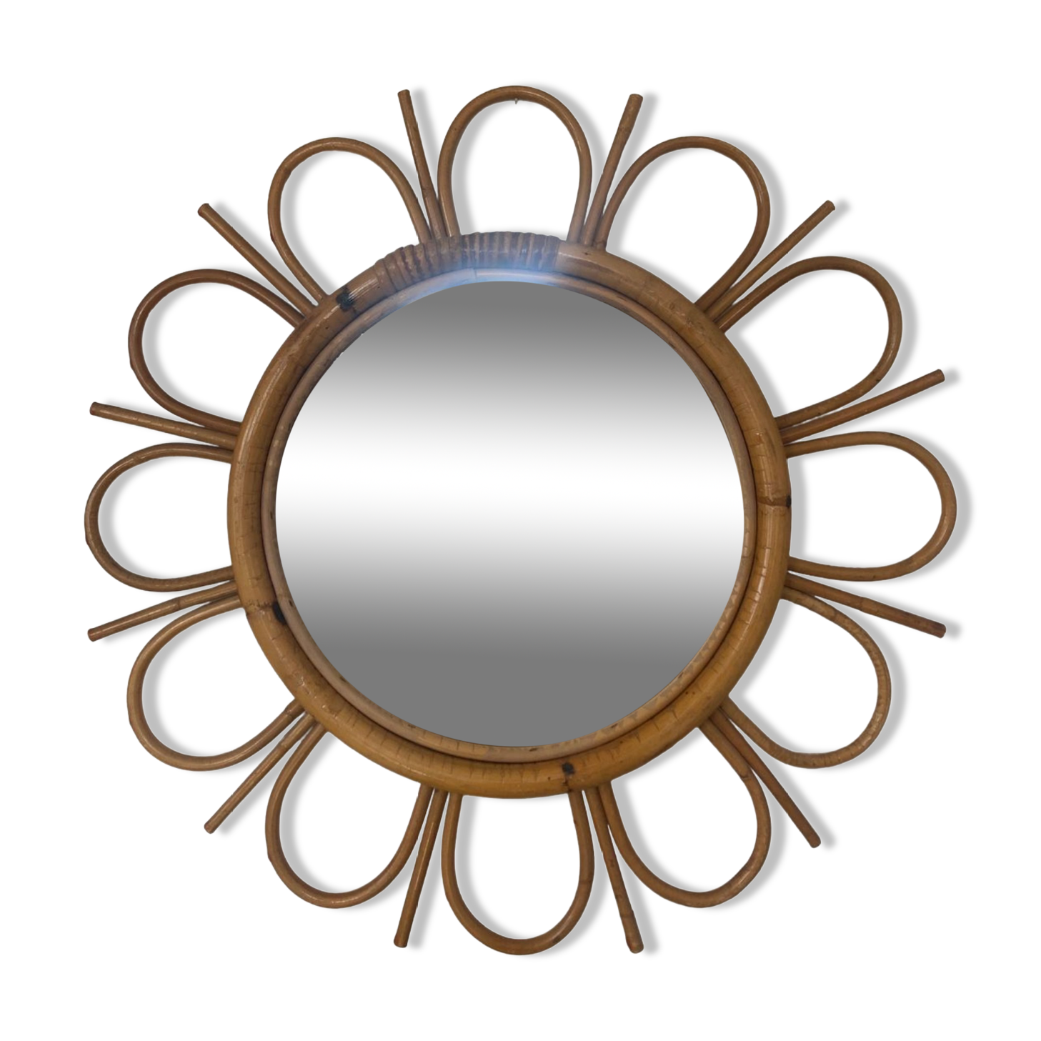 Rattan sun mirror